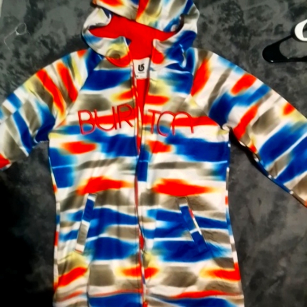 Women's multi color Burton zip up hoodie size med